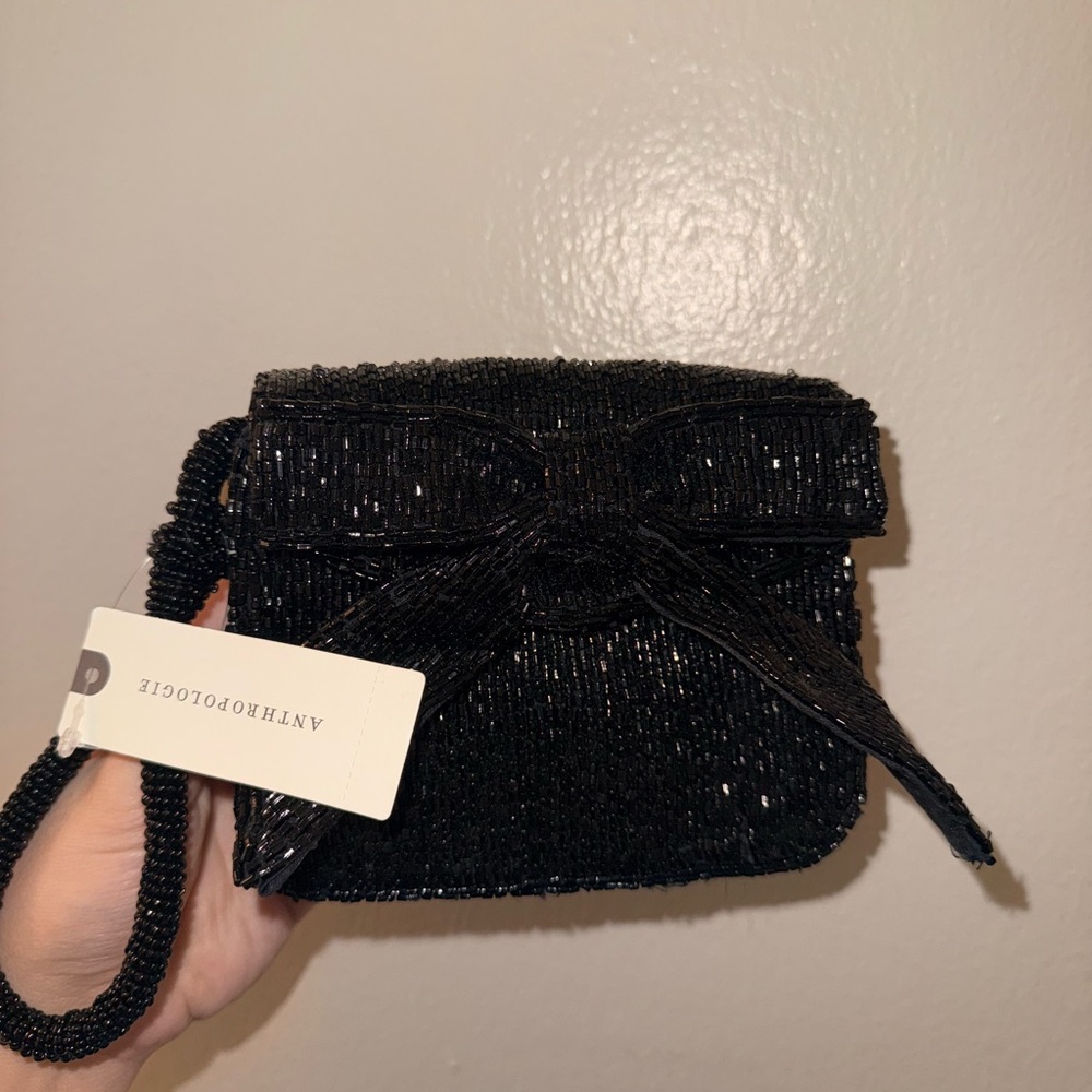 Anthropologie Black Beaded Women's Bag